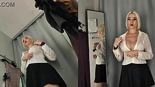 naked big tit blonde upskirt try on in dressing room!