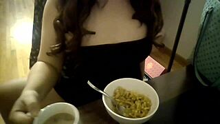 Sext asian student eats food ignores your jerking cock