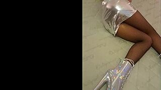 silver shine fishnets hugging her curves got you staring?