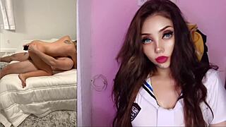 perfect body latina influencer masturbates to creampie orgasm pov