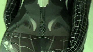 cosplay spiderman bangs curvy oiled housewife doggystyle