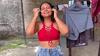 Neighbor pays to fuck my tight ass after jeans massage tease