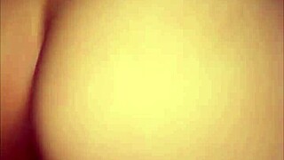 Curvy big booty Asian bombshell rides huge cock reverse cowgirl to dripping creampie finish.
