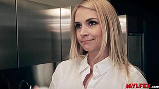Pounding glamorous cheating stepmom's big tits hard