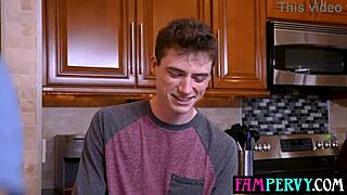 stepsons fight ends when huge tits milf offers big ass blowjob threesome solution