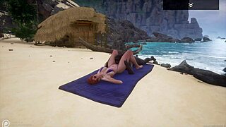 curvy white milf serenia rides nero's big black cock on beach