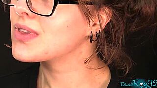 Milf housewife whispers joi dirty talk through glasses pov