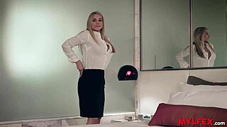 Pounding glamorous cheating stepmom's big tits hard