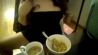 Sext asian student eats food ignores your jerking cock