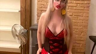 belly dancer blonde in glasses shakes for findom goaldigger song!
