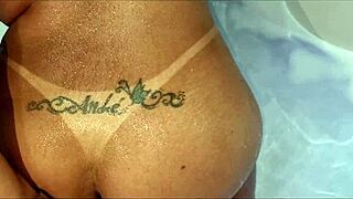 Holy shit, caught cheating wife showers with trainer fingering her hairy pussy to creampie orgasm!