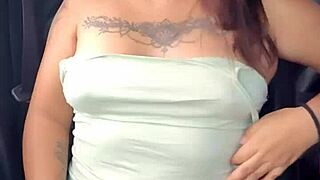 Horny Latina Whore Flashes Tits Panties On Highway