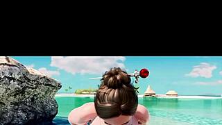 whoa this 3d brunette's big firm tits in pov blowjob are insane!!