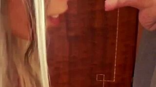 maid candie cross kneels to deepthroat polish skinny cocks sloppy