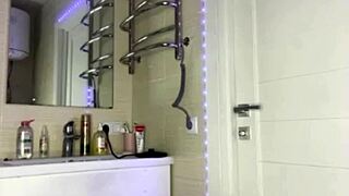 bbw double penetration toys in leather leggings big tits orgasm