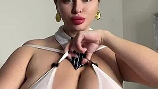 Milf Wife's Huge Saggy Natural Tits Crave Double Monster Cocks