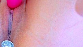 Peek At This Young Asian's Shaved Wet Pussy Close-Up Orgasm