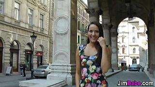 Whoa, euro teen 18+ gulps down that old monster cock in wild pov sucking session!