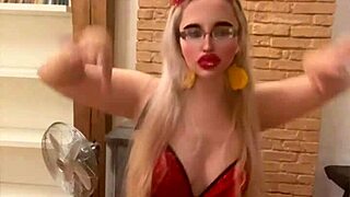 belly dancer blonde in glasses shakes for findom goaldigger song!