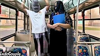 stranger fucks hijab muslim wife on university bus