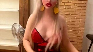 belly dancer blonde in glasses shakes for findom goaldigger song!