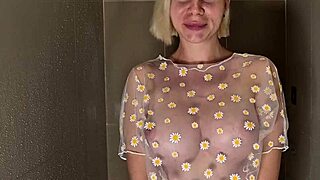 does her huge tits look better wet or dry in that see through shower top?