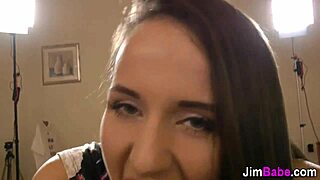Whoa, euro teen 18+ gulps down that old monster cock in wild pov sucking session!