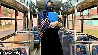 stranger fucks hijab muslim wife on university bus