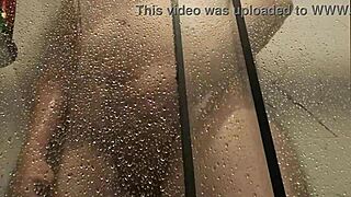 I can't help shooting my thick load while stroking in the steamy shower solo