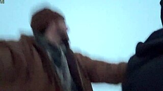 snowy outdoor milf mom sucks fucks cock nearly caught