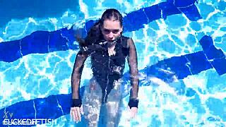 imagine fucking latex jessica bunny underwater in the pool