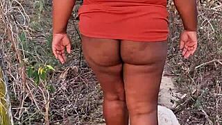 check out my huge ebony bbw ass and pussy flashing public