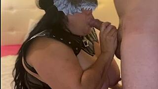 playing with stepson accidentally sucks his cock deep