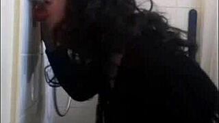 Crossdressing sissy bisexual deepthroats dildo ass to mouth