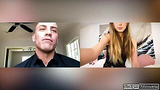 submissive girl pees while fingering pussy for watching master