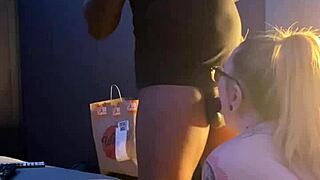 Gracie gags on gamer boyfriend's monster cock in deepthroat frenzy