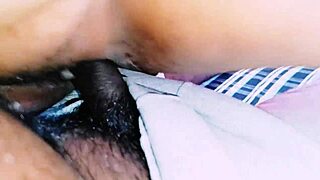 Village wife stepmom dirty talks while daughter's husband fucks her big tits