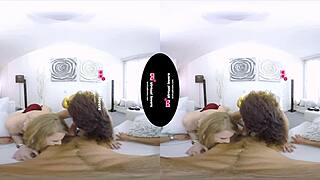 two busty shemales in lingerie heels fuck paying guy pov