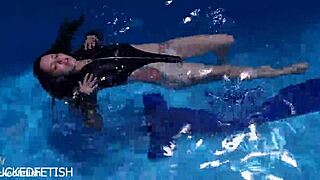 imagine fucking latex jessica bunny underwater in the pool