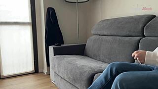 wanna see mistress annalisa footjob her slave to cum?