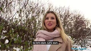 i pick up cute blonde for outdoor pov blowjob and tight pussy pounding