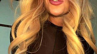 blonde teen squirts in anal creampie while wearing stockings