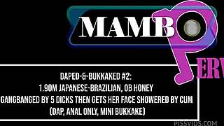 japanese-brazilian gets daped by 5 dicks in shower