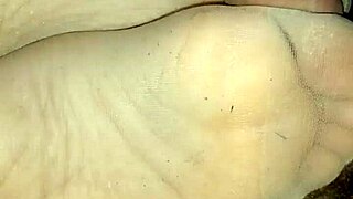 Girlfriend's Homemade Tan Stockings Footjob Tease