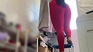 is that brazilian wife's big pussy flashing balcony cameltoe?