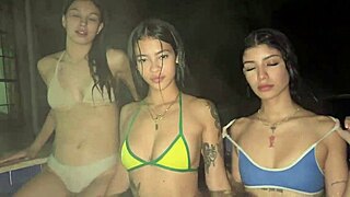 Hey friends, we banged neighbor in wild pool foursome!