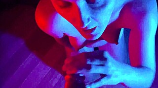 squeezing natural tits unleashes her wet pussy drip