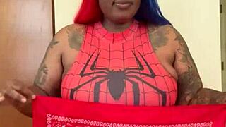 spider girl shabrim cosplay striptease at con goes until fully revealed at 28