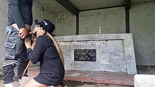 pinay teen sneaks horny public cemetery pounding bent over