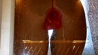 Appetizing Ass Girl Fun in Shower with Pink Dildo!